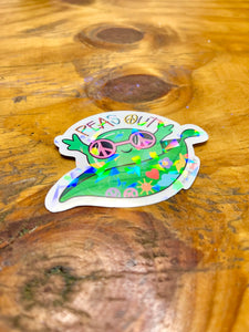 Peas Out Holographic Sticker
