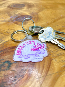 Roll With It Armadillo Keychain