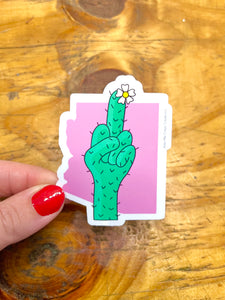 Arizona Cactus Middle Finger Sticker