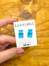 Load image into Gallery viewer, Blue Gummy Bear Earrings
