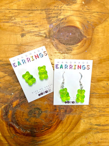 Green Gummy Bear Earrings