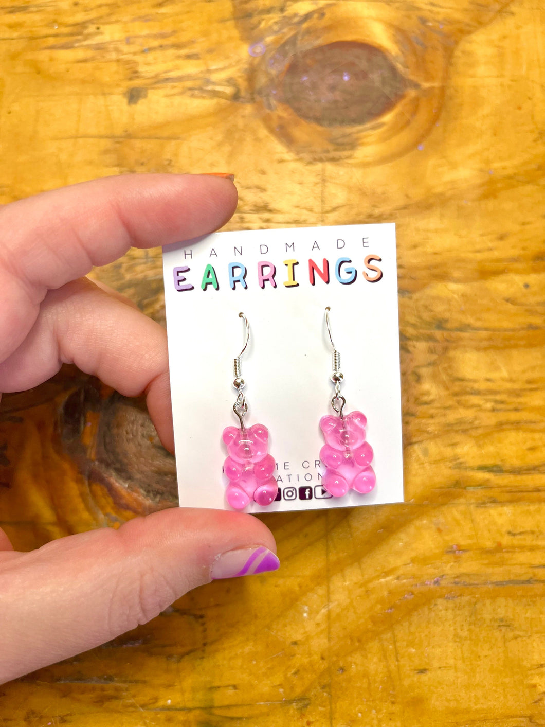 Pink Gummy Bear Earrings