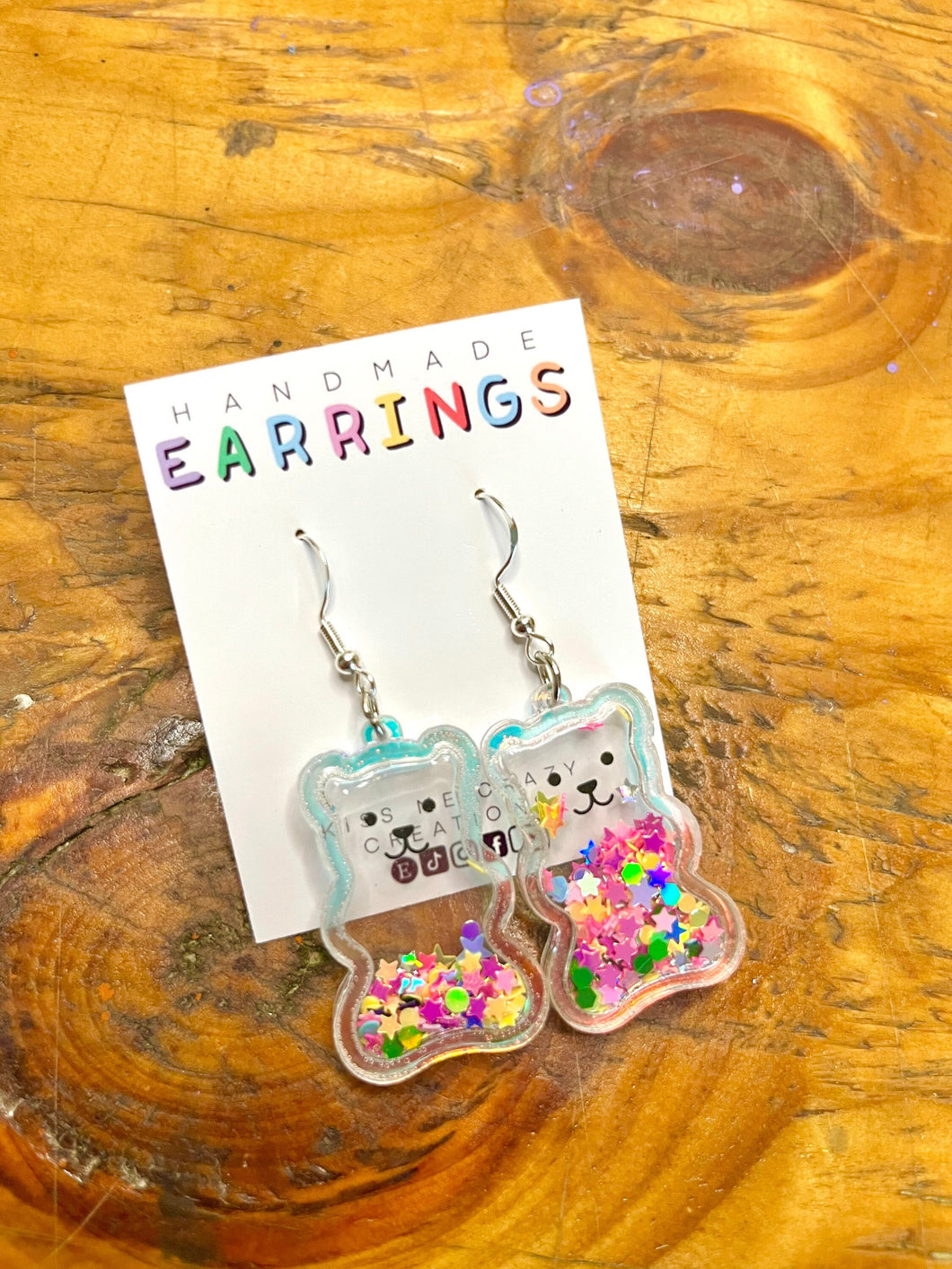 Gummy Bear Glitter Shaker Earrings