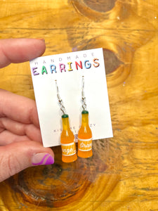 Orange Soda Bottle Earrings