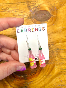 Pink Lemonade Bottle Earrings