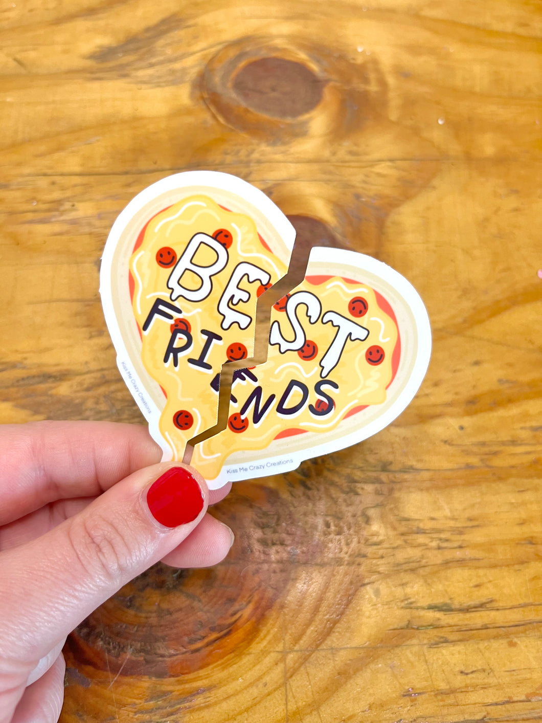 Best Friend Pizza Heart Sticker Set