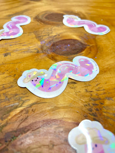 Cowgirl Holographic Worm Sticker
