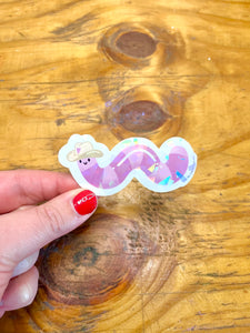 Cowgirl Holographic Worm Sticker